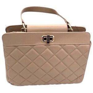 SOLD.  Badgley Mischka NWT Taupe Quilted Satchel